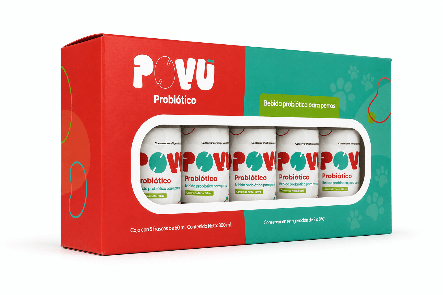 Caja de POVU de 35 botellas de 60 ml
